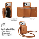 Leather Crossbody Wallet Phone Case for iPhone