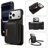 Premium Leather Crossbody Wallet Phone Case for iPhone