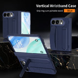 Wrist Strap Kickstand Shockproof Case with Screen Protector for iPhone Duo