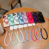 Plating Wave Heart Lanyard Phone Case for iphone