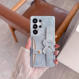 Denim Heart Design Card Slot Shockproof Phone Case For Samsung