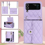 Stylish Quilted Crossbody Card Holder Leather Case for Samsung