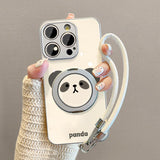 Panda Electroplated Rotating Stand Case for iPhone
