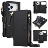 Leather Crossbody Wallet Magnetic Charging Case for iPhone