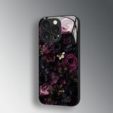 Luxury Purple Black Rose Electroplated Case for iPhone