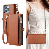 Card Wallet Shockproof Case with Lanyard for iPhone