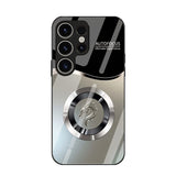 Business-Style Long Pattern Full-Coverage Liquid Glass Phone Case for Samsung