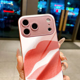 Red Lips Pink Electroplated Case for iPhone