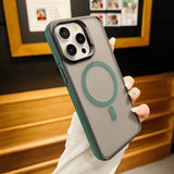 Two-Tone Magnetic Matte Shockproof Phone Case for iPhone