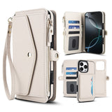 Leather RFID Blocking Lanyard Wallet Case for iPhone