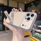 Hidden Kickstand Hollow Cooling Shockproof Case for iPhone
