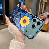 Art Starry Sunflower Electroplated Case for iPhone