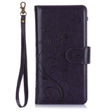 Butterfly Leather Card Holder Wallet Phone Case for Samsung