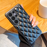 Elegant Leather Quilted Pattern Phone Case for Samsung