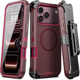 Frosted Magnetic Shockproof with Belt Clip Case for iPhone