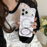 Polka Dot Letter Magnetic Kickstand Case for iPhone