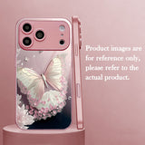 Romantic Pink Butterfly Petals Electroplated Case for iPhone