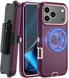 Frosted Magnetic Shockproof with Belt Clip Case for iPhone