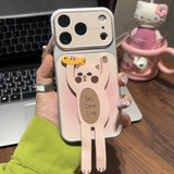 Cat Café Electroplated Rotating Stand Case for iPhone