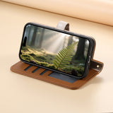 Leaf-Designed Leather Flip Cover Card Slot Lanyard Shockproof Case For Samsung