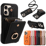 Leather Crossbody Wallet Shockproof Case for iPhone