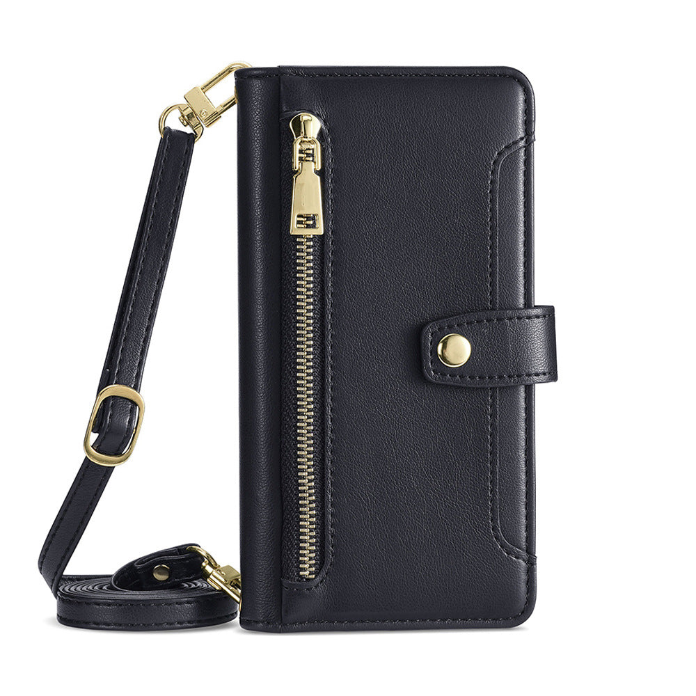 Crossbody Lanyard Leather Phone Case For iPhone