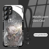 Romantic Roses Soft Touch With Lanyard Phone Case For Samsung