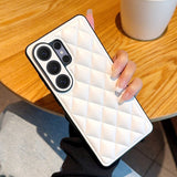 Elegant Leather Quilted Pattern Phone Case for Samsung