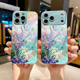 Blue Sky Floral Electroplated Case for iPhone