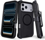 Frosted Magnetic Shockproof with Belt Clip Case for iPhone