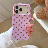 Polka-Dot Scalloped-Edge Shockproof Case for iPhone