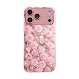 Romantic Diamond Rose Pattern Electroplated Case for iPhone