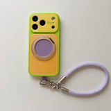 Color Block Magnetic Stand Shockproof Case for iPhone