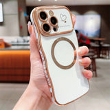 Large Wave Magnetic Side-Heart Phone Case for iPhone