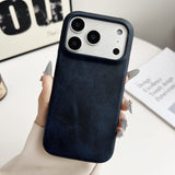 Business Oil‑Waxed Leather Hard Case for iPhone