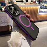 Two-Tone Magnetic Matte Shockproof Phone Case for iPhone