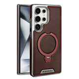 High-end Leather Texture Mobile with Rotating Magnetic Bracket Case for Sumsang