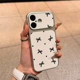 Polka Dot Butterfly Leather Case for iPhone