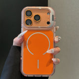 Magnetic Shockproof Case with Lens Film & Lens Holder for iPhone