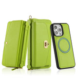 Magnetic Crossbody Handheld Wallet Card Leather Case for iPhone