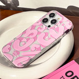 Graffiti Cute Pink TransparentSoft Silicone Phone Case For iPhone