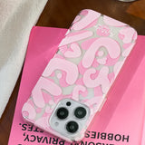 Graffiti Cute Pink TransparentSoft Silicone Phone Case For iPhone