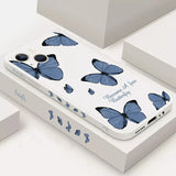 Retro Butterfly Flowers Square Silicone Case for iPhone