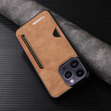 Retro PU Leather Card Holder Phone Case for iPhone