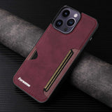 Retro PU Leather Card Holder Phone Case for iPhone