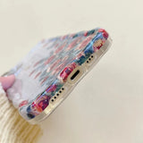 Retro Oil Painting Flower Silicone Case For iPhone