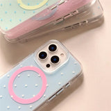 Simple Polka Dots Magnetic Phone Case For iPhone