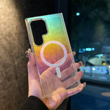 Luxury Diamond Sequin Transparent Magnetic Case For Samsung