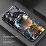 Luxury Waterdrop Crystal Apple Pattern Glass Case for iphone