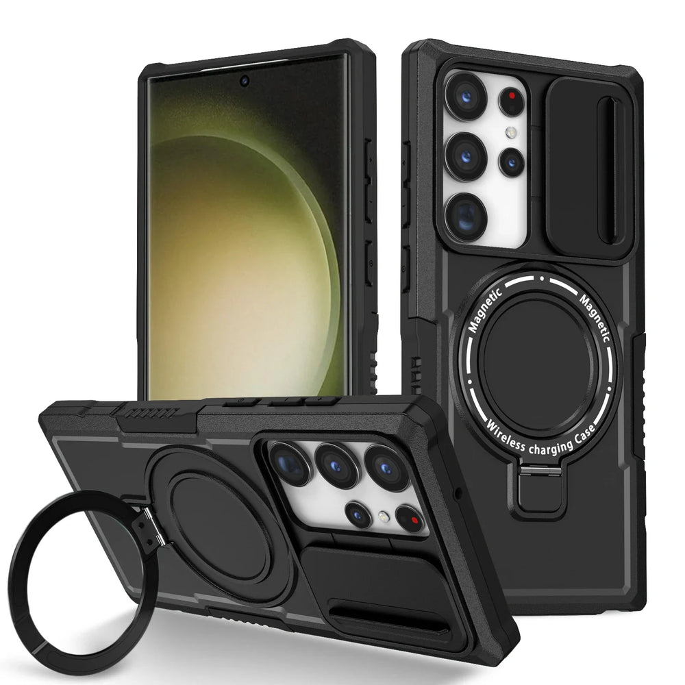Hit Color Armor Magnetic Bracket Slide Camera  Case For Samsung